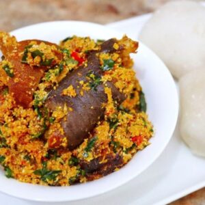 Pounded yam and Egusi