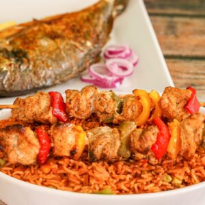 Jollof rice and chicken