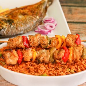 Jollof rice and chicken