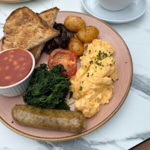 Scrambled eggs breakfast